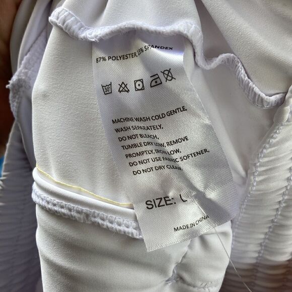 Gradual White Jogger Track Pant Zipper Pockets Tapered Running Sweatpants Lounge - Picture 8 of 15